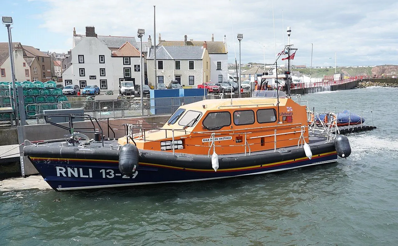 RNLI inshore and all-weather lifeboats at sea