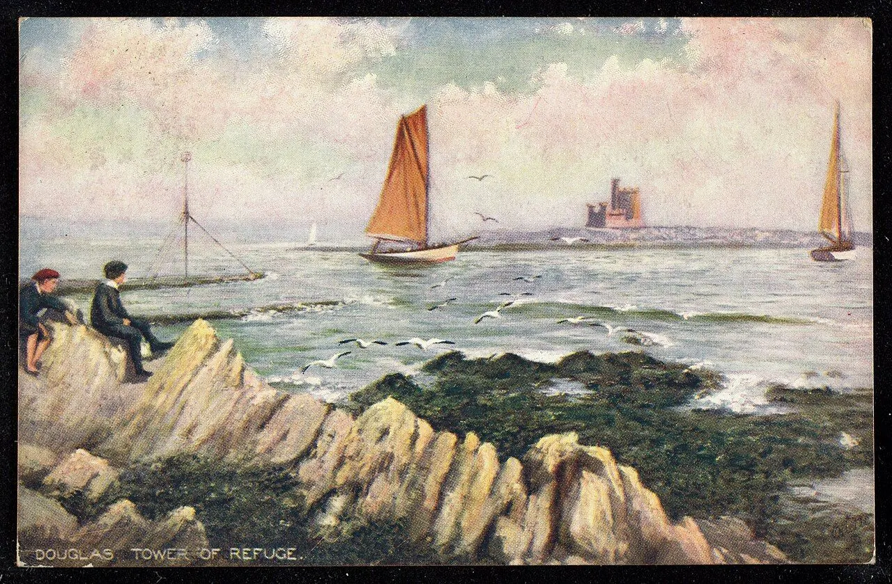 Traditional wooden lifeboat with oars on a beach